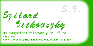 szilard vitkovszky business card